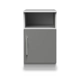 Blakely Grey and White 1 Door with Open Shelf Bedside Cabinet