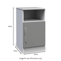 Blakely Grey and White 1 Door with Open Shelf Bedside Cabinet