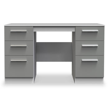 Blakely Grey and White 6 Drawer Storage Desk