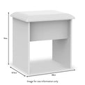 Blakely Grey and White Dressing Table Stool dimensions