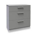 Blakely Grey and White 3 Piece Bedroom Set 3 deep drawer chest