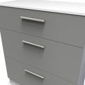 Blakely Grey and White 3 Drawer Deep Chest