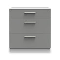 Blakely Grey and White 3 Drawer Deep Chest
