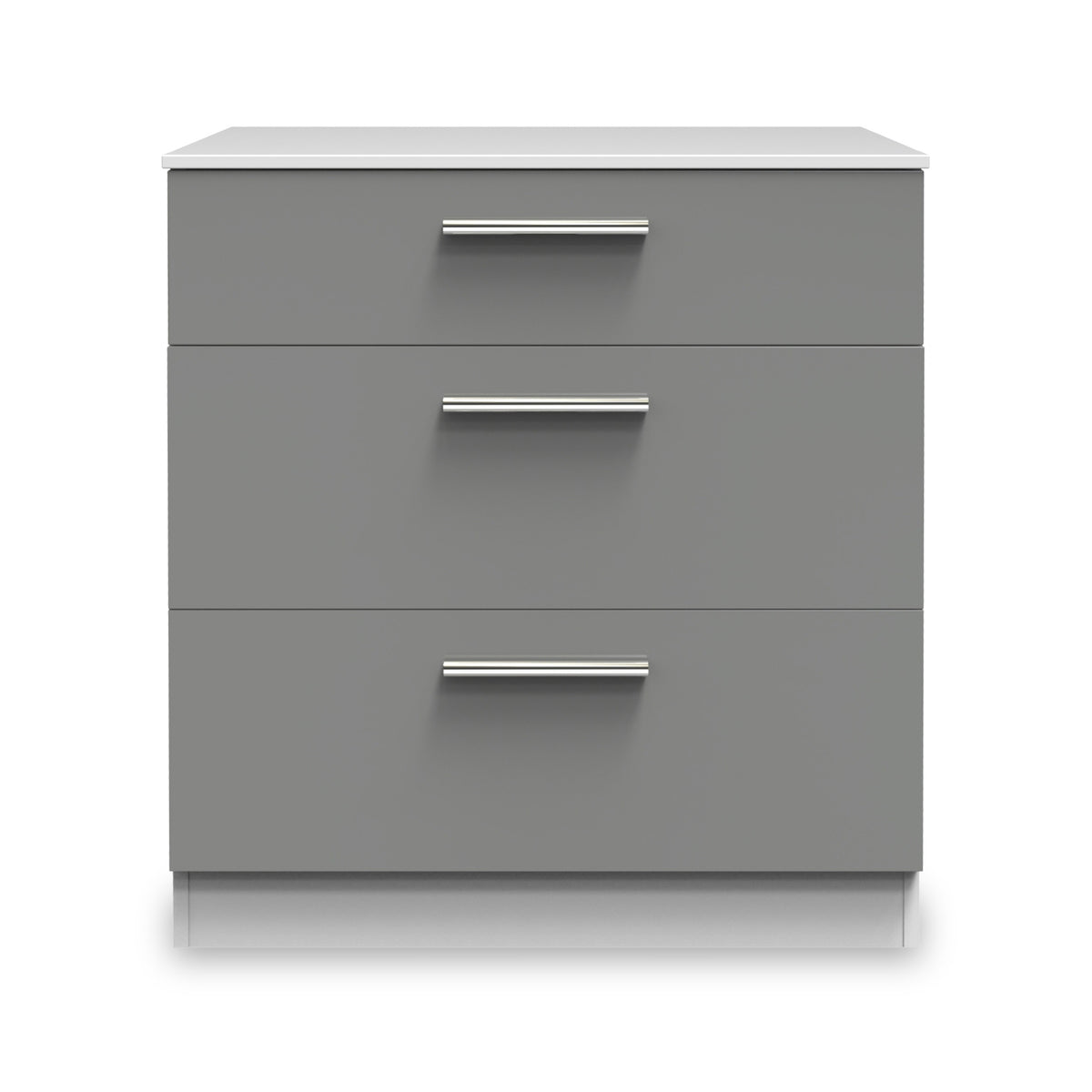 Blakely Grey and White 3 Drawer Deep Chest