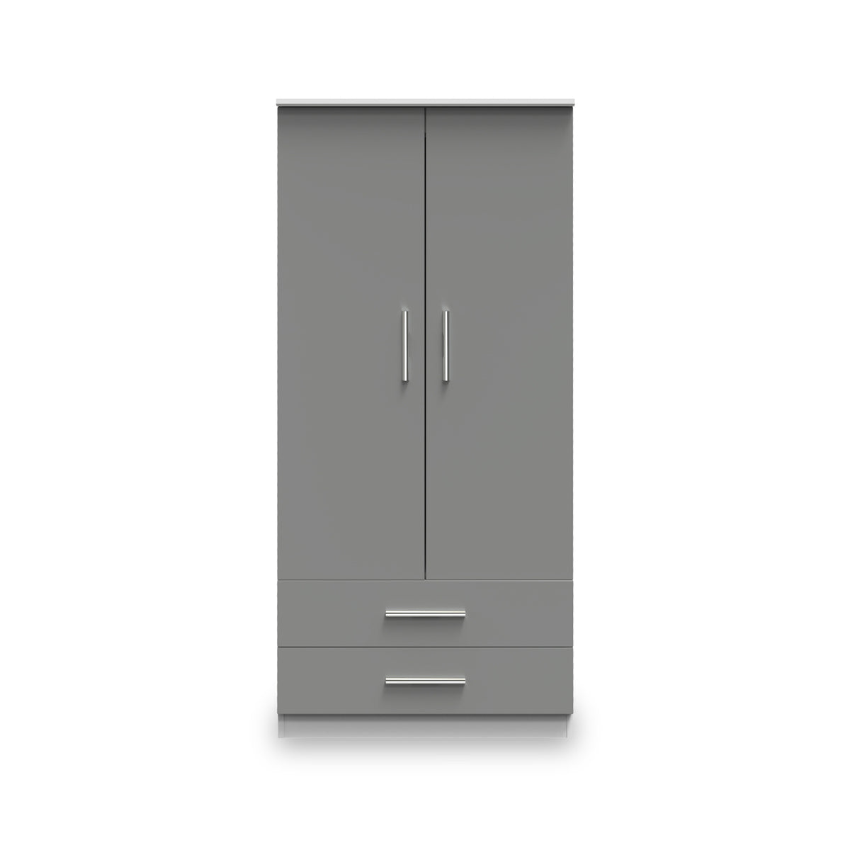 Blakely Grey and White 2 Door 2 Drawer Wardrobe