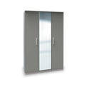 Blakely Grey and White Triple Mirror Wardrobe from Roseland