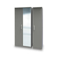 Blakely Grey and White Triple Mirror Wardrobe