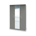 Blakely Grey and White Triple Mirror Wardrobe