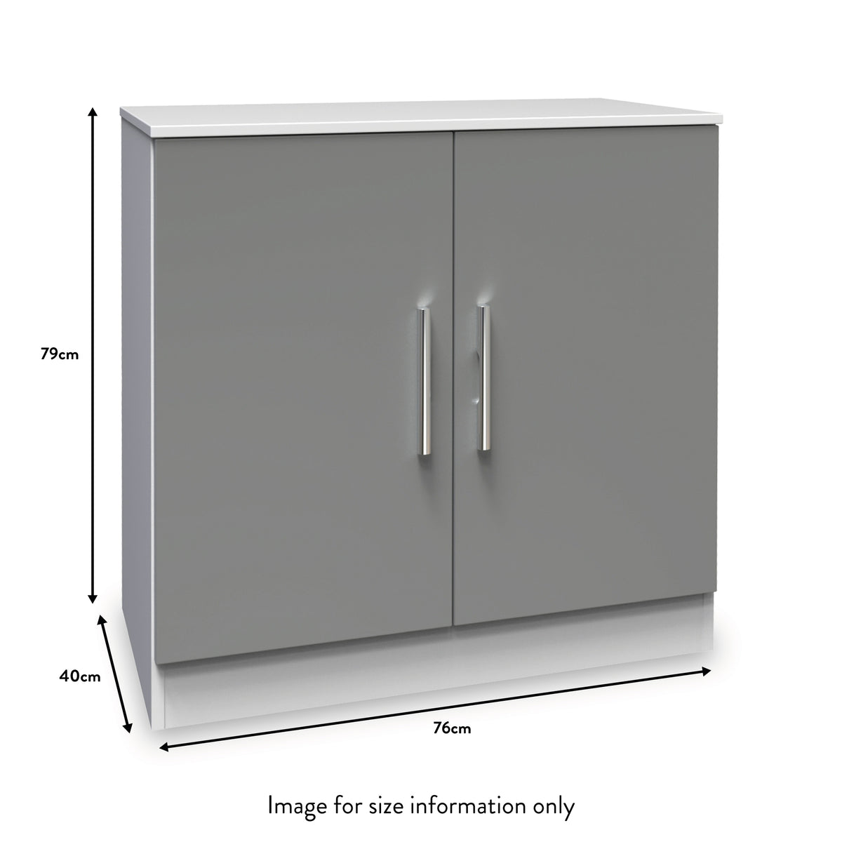 Blakely White & Grey Two Tone 2 Door Storage Cabinet