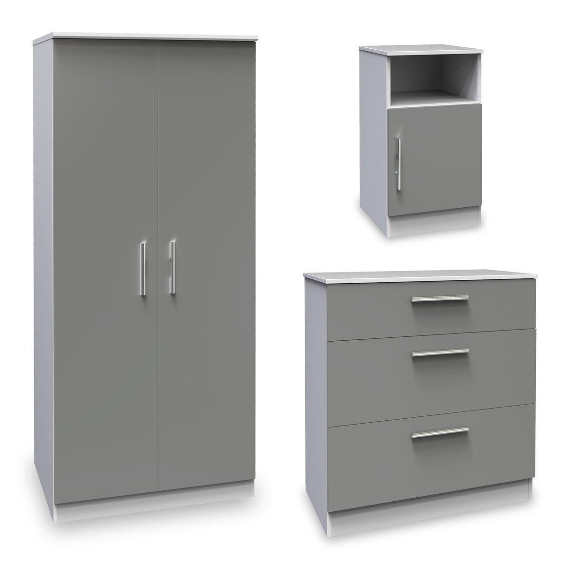 Blakely Grey and White 3 Piece Bedroom Set from Roseland