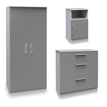 Blakely Grey and White 3 Piece Bedroom Set