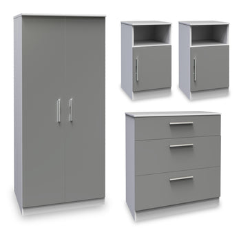 Blakely Grey and White 4 Piece Bedroom Set