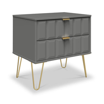 Harlow 2 Drawer Utility Chest with Gold Hairpin Legs