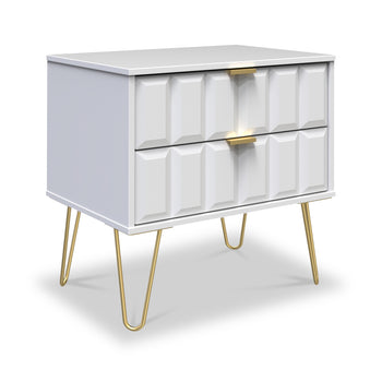 Harlow 2 Drawer Utility Chest with Gold Hairpin Legs