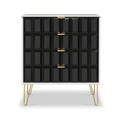 Harlow Black & White 4 Drawer Chest with Gold Hairpin Legs