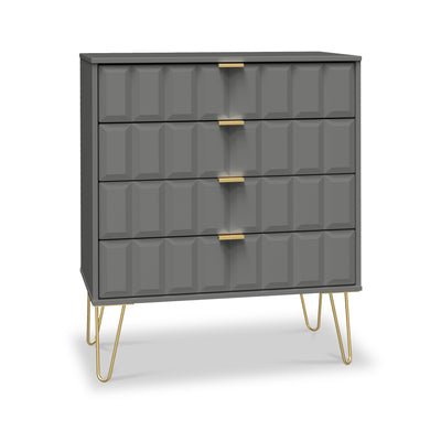 Harlow 4 Drawer Chest with Gold Hairpin Legs