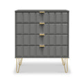 Harlow Grey 4 Drawer Chest with Gold Hairpin Legs