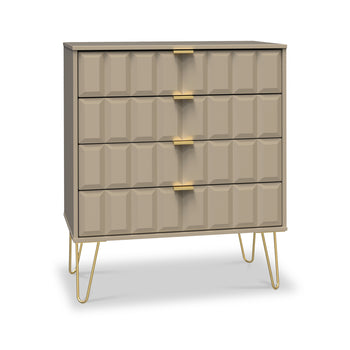 Harlow 4 Drawer Chest with Gold Hairpin Legs