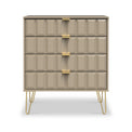 Harlow Taupe 4 Drawer Chest with Gold Hairpin Legs