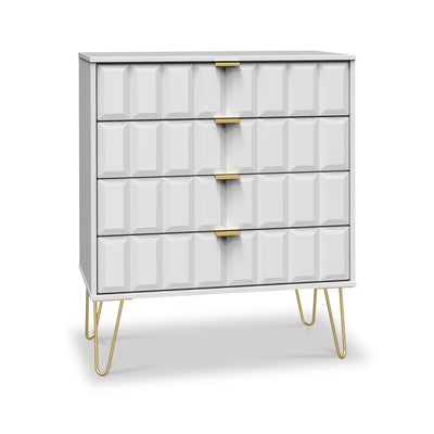 Harlow 4 Drawer Chest with Gold Hairpin Legs