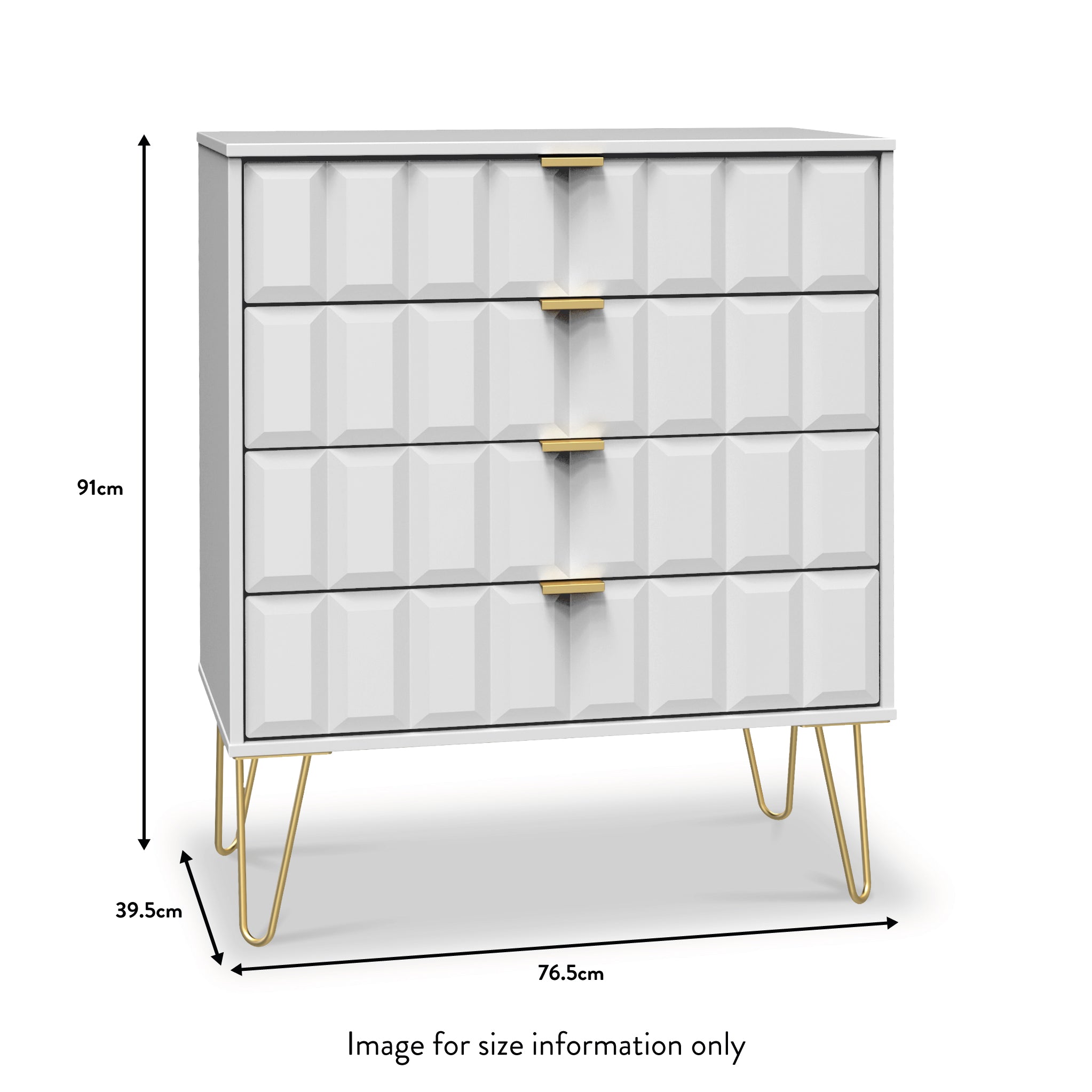 Harlow 4 Drawer Chest with Gold Hairpin Legs