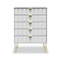 Harlow White 5 Drawer Chest with Gold Hairpin Legs