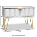 Harlow White Drawer Side Table with Gold Hairpin Legs dimensions