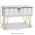 Harlow White Drawer Side Table with Gold Hairpin Legs dimensions