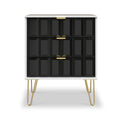 Harlow Black & White 3 Drawer Midi Sideboard with Gold Hairpin Legs