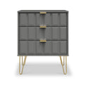 Harlow Grey 3 Drawer Midi Sideboard with Gold Hairpin Legs