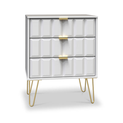 Harlow 3 Drawer Midi Sideboard with Gold Hairpin Legs