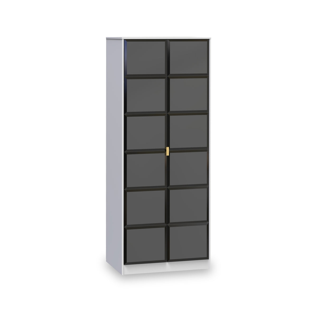 Harlow Black & White 2 Door Panelled Wardrobe from Roseland