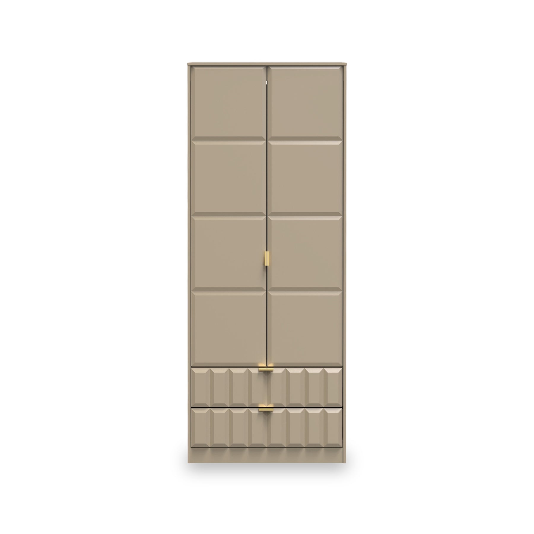 Harlow Taupe 2 Door 2 Drawer Panelled Wardrobe