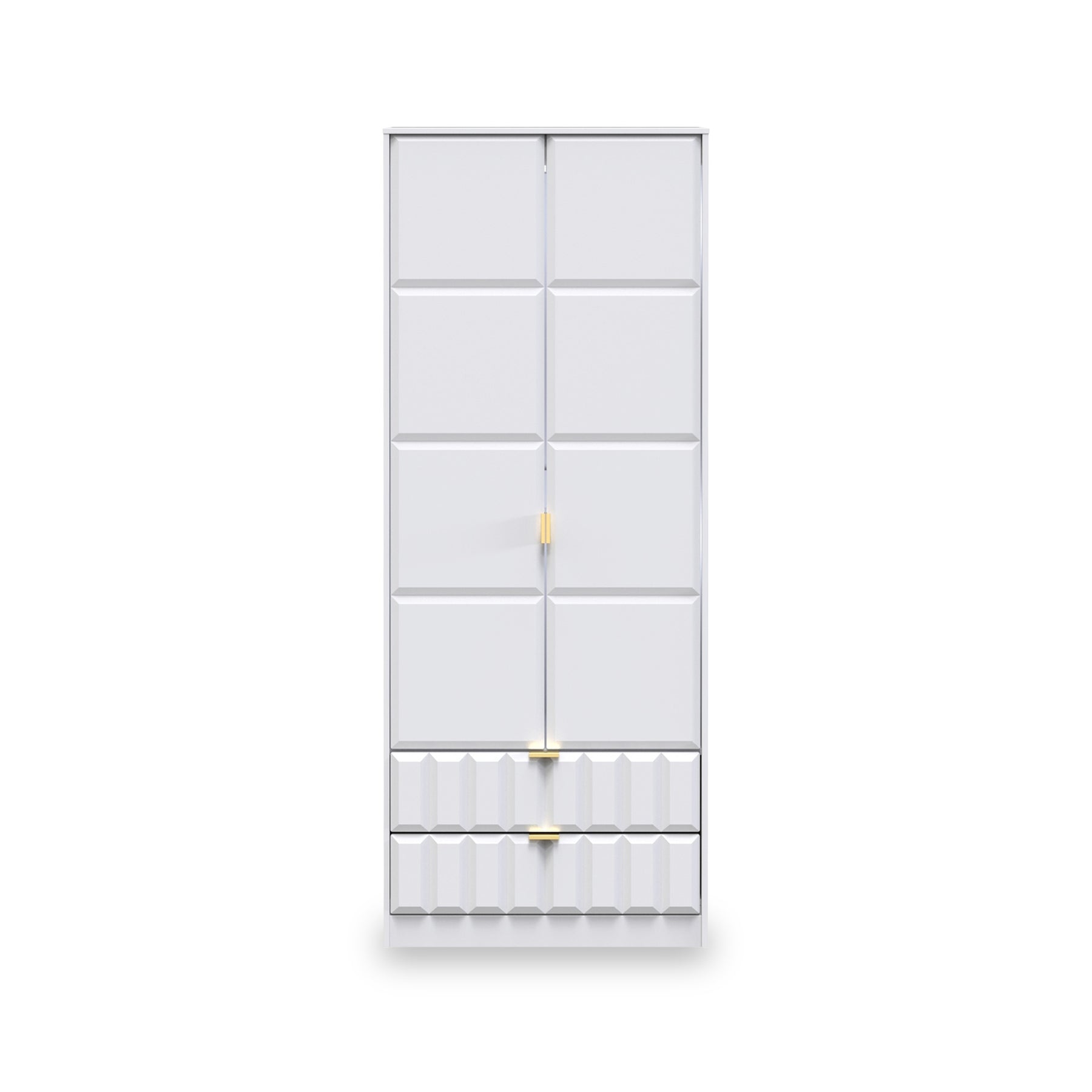 Harlow White 2 Door 2 Drawer Panelled Wardrobe
