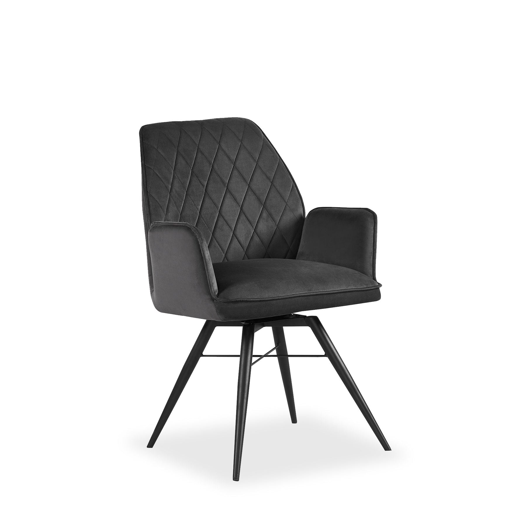 Quinn Swivel Grey Velvet Dining Chair from Roseland