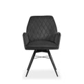 Quinn Swivel Upholstered Grey Velvet Dining Chair