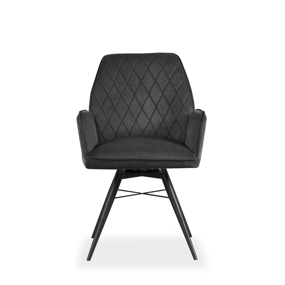 Quinn Swivel Upholstered Grey Velvet Dining Chair