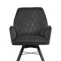 Quinn Swivel Grey Velvet Dining Chair