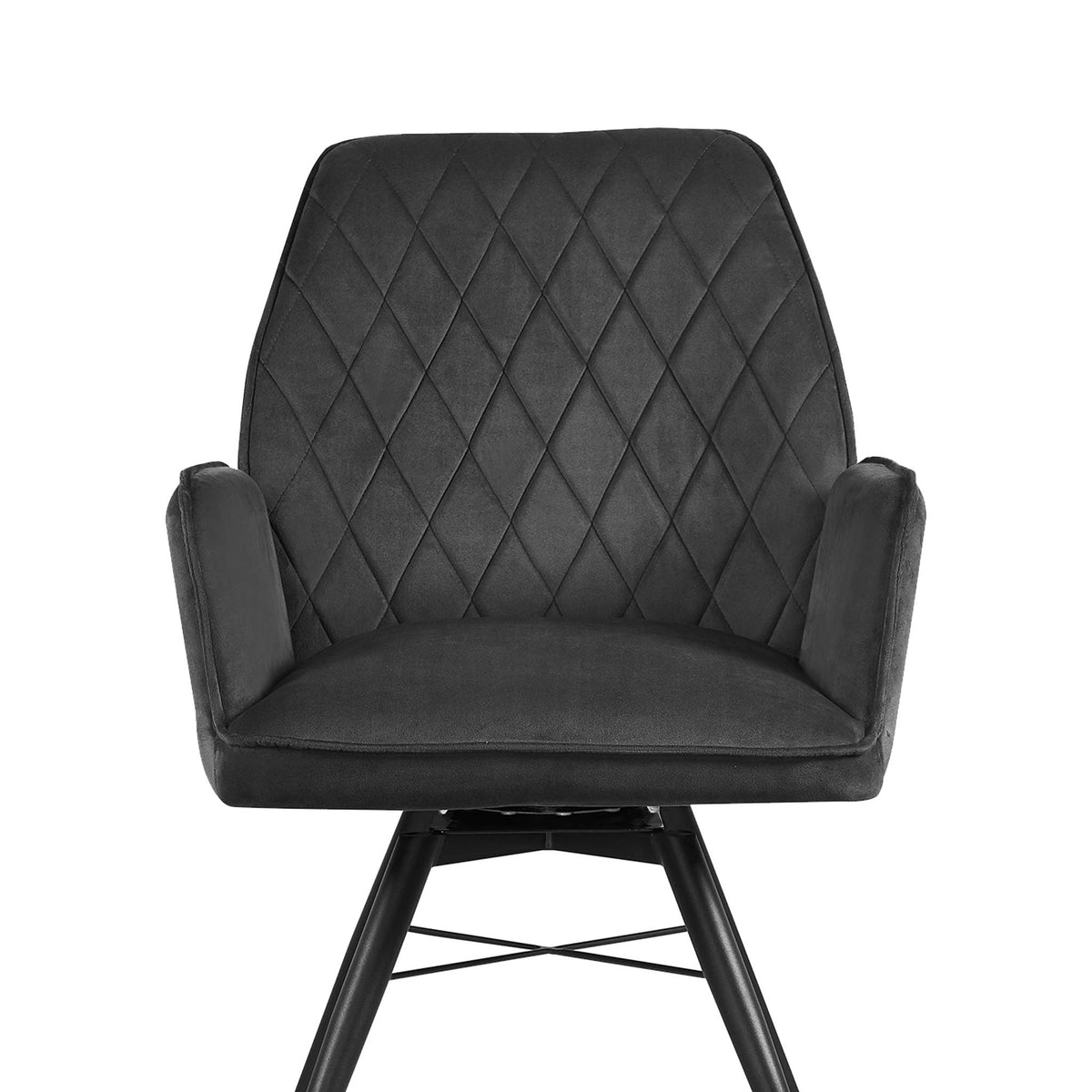 Quinn Swivel Grey Velvet Dining Chair