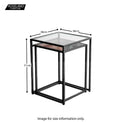 Kandla Grey Marble & Wood Square Nest of Tables with Grey Base - Size Guide