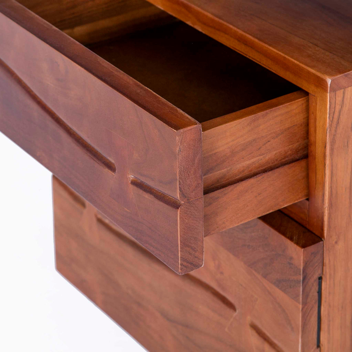 Naboo Writing Desk close up of wooden drawer runners