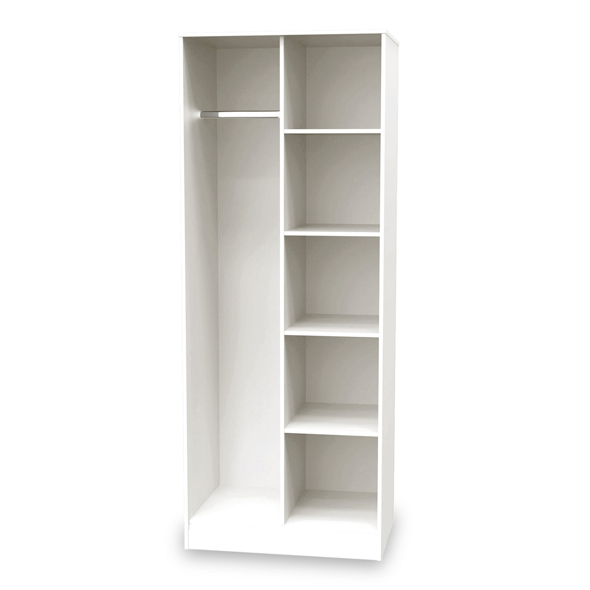 Hudson Tall Open Shelf Unit in White by Roseland Furniture