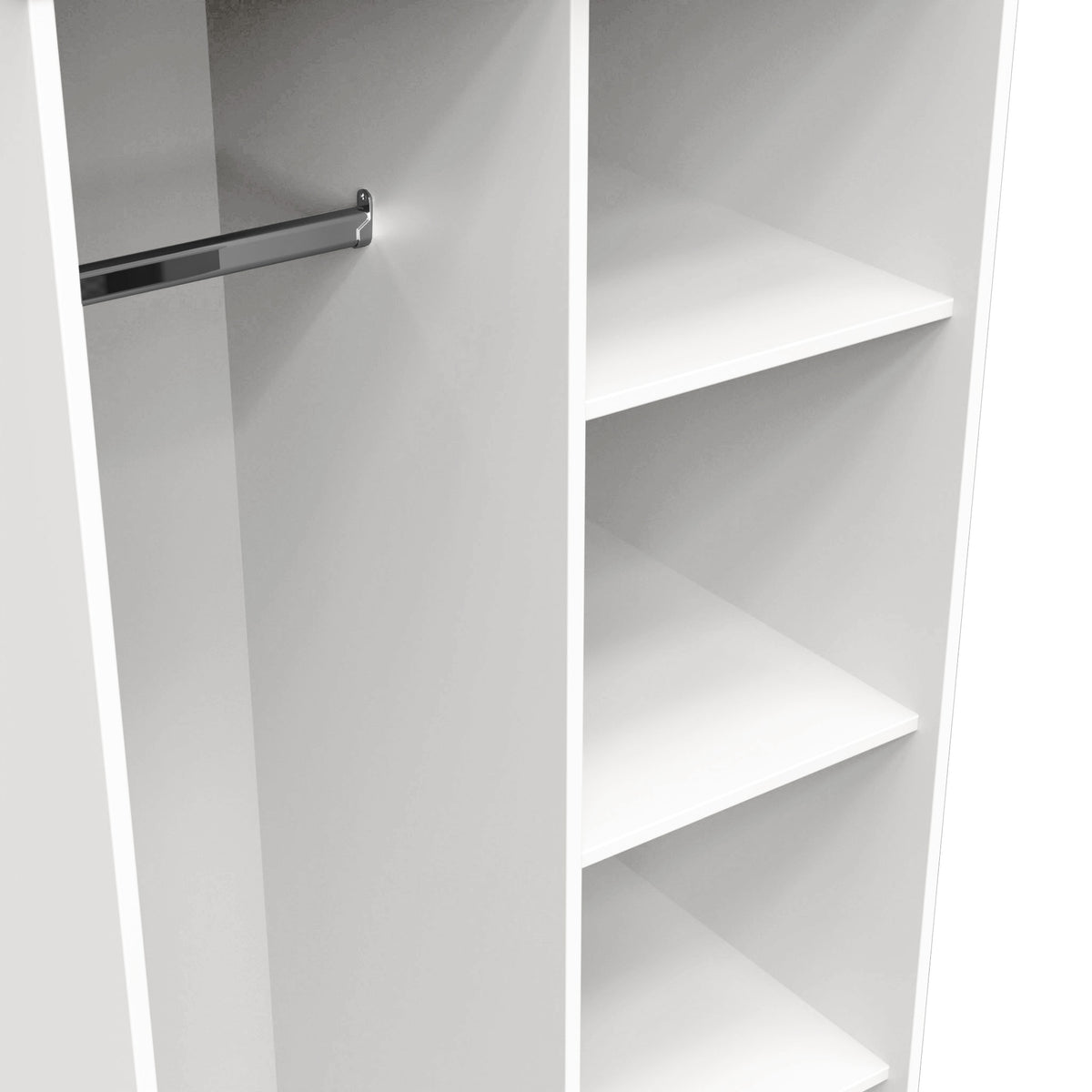 Hudson Tall Open Shelf Unit in White by Roseland Furniture