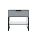 Hudson Grey 1 Drawer with Shelf Side Table with black legs from Roseland