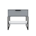 Hudson Grey 1 Drawer with Shelf Side Table with black legs from Roseland