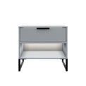 Hudson Grey 1 Drawer with open shelf side table from Roseland