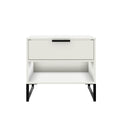Hudson White 1 Drawer with open shelf side table
