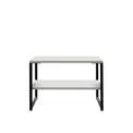 Hudson Grey Sofa Side Lamp Table with Shelf and black legs from Roseland
