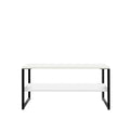 Hudson Grey Coffee Table with Shelf and black legs from Roseland