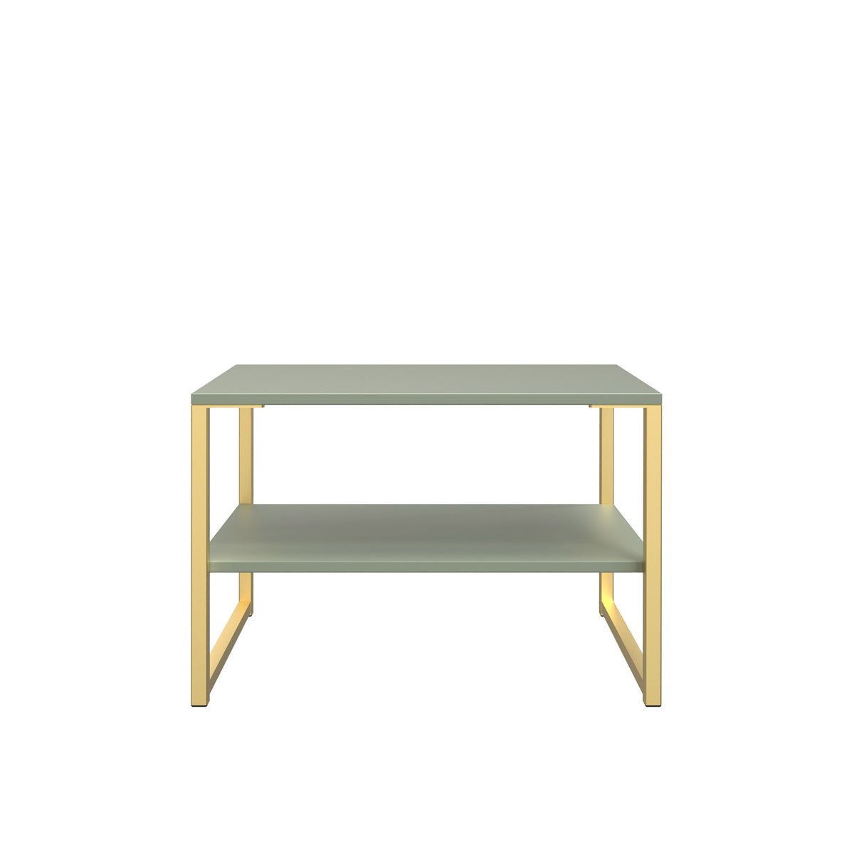 Hudson Olive Sofa Side Lamp Table with shelf and gold legs from Roseland